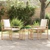 vidaXL Juego de muebles de exterior 3 pcs Natural y Crema