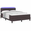 vidaXL Cama tipo Box Spring con LED Marr&oacute;n Oscuro 160 x 200 cm tela
