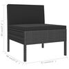 vidaXL Set muebles de jard&iacute;n 12 pzas y cojines rat&aacute;n sint&eacute;tico negro