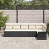 vidaXL Conjunto de sofá de jardín 6 pcs Negro ratán sintético