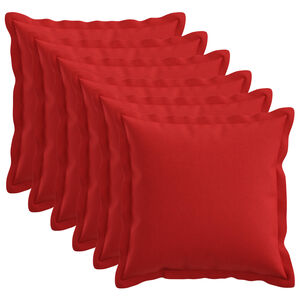 vidaXL Funda de almohada 6 uds. HOUTEN Rojo 30 x 30 cm Lino Sint&eacute;tico