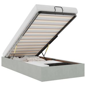 vidaXL Estructura de cama otomana sin colch&oacute;n terciopelo gris claro