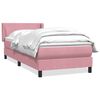 vidaXL Cama box spring con colch&oacute;n terciopelo rosa 100x220 cm