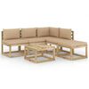 vidaXL Set de muebles de jard&iacute;n 6 pzas con cojines beige