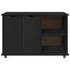 vidaXL Gabinete rodante Negro 100 x 39 x 65,5 cm Madera de Pino Macizo
