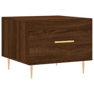 vidaXL Mesa de centro madera contrachapada roble marr&oacute;n 50x50x40 cm