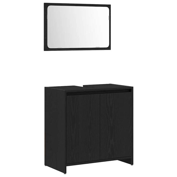vidaXL Gabinete de Ba&ntilde;o con almacenamiento Roble Negro 60 x 33 x 61 cm