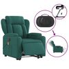 vidaXL Sill&oacute;n masaje el&eacute;ctrico reclinable elevable tela verde oscuro