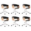 vidaXL Sillas de comedor giratorias 6 unidades cuero sint&eacute;tico negro