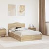 vidaXL Cama con almacenamiento con cabecera Roble Sonoma 120 x 200 cm