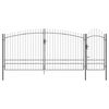 vidaXL Puerta de jard&iacute;n WOERDEN 195 x 500 cm Acero Gris Con cerradura