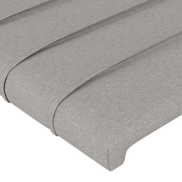 vidaXL Cabecero de cama gris claro 200x5x118/128 cm de tela