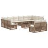 vidaXL Conjunto de sof&aacute;s de jard&iacute;n 13 pcs Beige rat&aacute;n sint&eacute;tico
