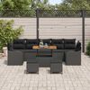 vidaXL Conjunto de sofá de jardín 10 pcs Negro ratán sintético
