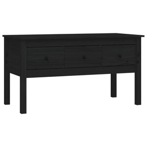 vidaXL Mesa de centro de madera maciza de pino negro 102x49x55 cm