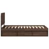 vidaXL Estructura de cama con cabecera Roble Marr&oacute;n 100 x 200 cm