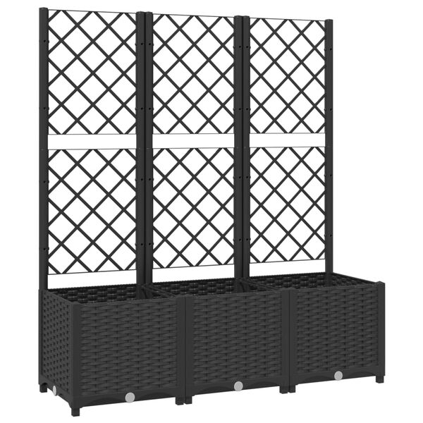vidaXL Jardinera de jard&iacute;n con enrejado, color negro, 120 x 40 x 136 cm, PP