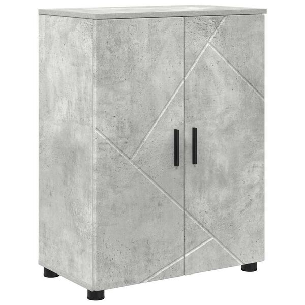vidaXL Gabinete de Ba&ntilde;o con puerta Gris Concreto 60 x 35 x 80 cm