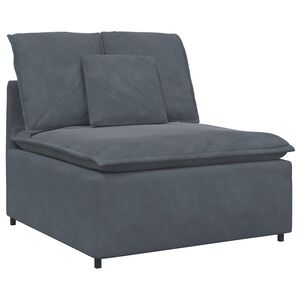 vidaXL Sof&aacute; modular con m&oacute;dulo central y cojines gris oscuro 100 cm
