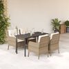 vidaXL Set comedor de jard&iacute;n 5 pzas con cojines rat&aacute;n sint&eacute;tico beige