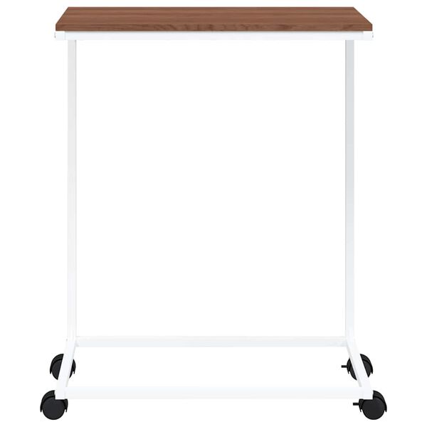 vidaXL Mesa auxiliar con ruedas de contrachapado blanco 55x35x70 cm