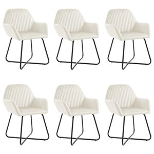 vidaXL Sillas de comedor 6 unidades de terciopelo crema