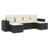 vidaXL Set de sof&aacute;s de jard&iacute;n 6 piezas y cojines rat&aacute;n sint&eacute;tico negro