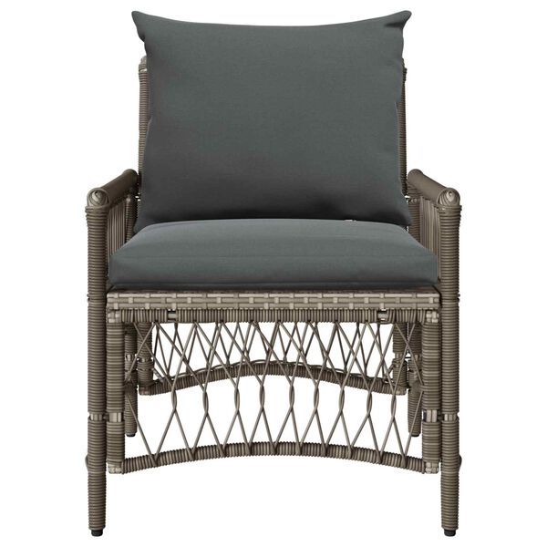 vidaXL Silla de Jard&iacute;n con coj&iacute;n Gris 73 x 61 x 77 cm rat&aacute;n sint&eacute;tico