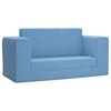 vidaXL Sof&aacute; cama de ni&ntilde;os 2 plazas felpa suave azul