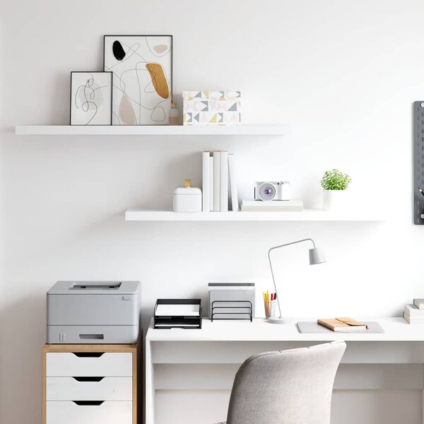 vidaXL Estantes flotantes de pared 2 uds MDF blanco 120x23,5x3,8 cm