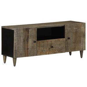 vidaXL Mueble de TV madera maciza de mango gris claro 105x33,5x46 cm