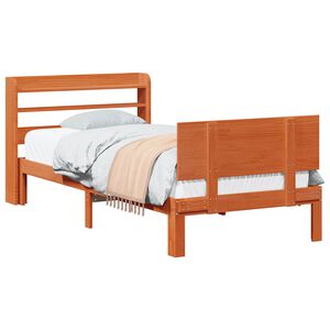 vidaXL Estructura de cama 2 pcs Marr&oacute;n cera Madera de Pino Macizo