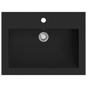 vidaXL Lavabo de granito negro 600x450x120 mm