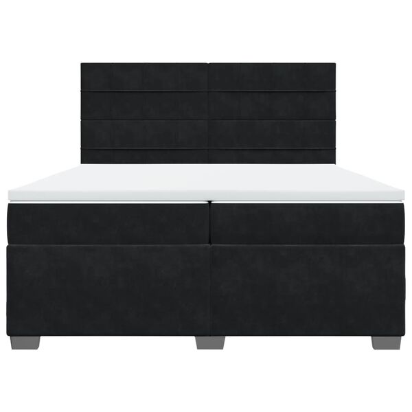 vidaXL Cama box spring con colch&oacute;n terciopelo negro 200x200 cm