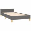 vidaXL Estructura de cama sin colch&oacute;n tela gris oscuro 90x190 cm