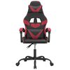 vidaXL Silla gaming cuero sintético negro y rojo vino tinto