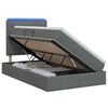 vidaXL Cama de almacenamiento LED con colch&oacute;n Gris oscuro 120 x 190 cm