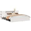 vidaXL Cama con estanter&iacute;a sin colch&oacute;n madera maciza blanca 200x200 cm