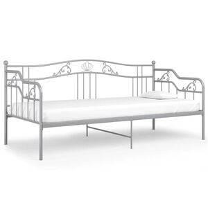 vidaXL Estructura de sof&aacute; cama sin colch&oacute;n metal gris 90x200 cm