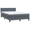 vidaXL Cama box spring con colch&oacute;n terciopelo gris oscuro 140x220 cm