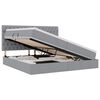 vidaXL Cama con almacenamiento y colch&oacute;n Gris Claro 200 x 200 cm tela