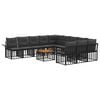vidaXL Conjunto de sof&aacute;s de exterior 12 pcs Negro y Gris oscuro