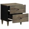 vidaXL Mesita de noche de madera maciza de mango gris claro 40x33x46cm