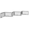 vidaXL Puerta para perros plegable con soportes 6 uds. Sonoma gris