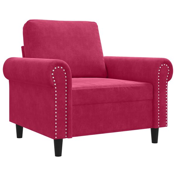 vidaXL Sill&oacute;n de terciopelo rojo tinto 60 cm