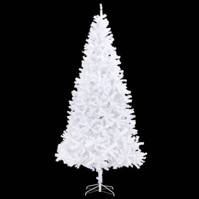 vidaXL Árbol de Navidad preiluminado con luces y bolas blanco 300 cm