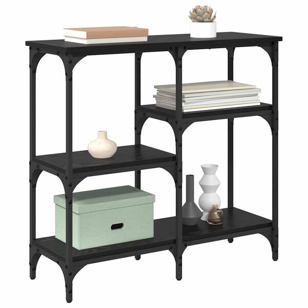 vidaXL Mesa Consola Roble Negro 80 x 29 x 75 cm Madera de ingenier&iacute;a