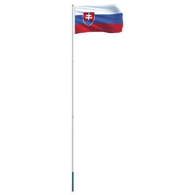 vidaXL Bandera de Eslovaquia y mástil de aluminio 4 m