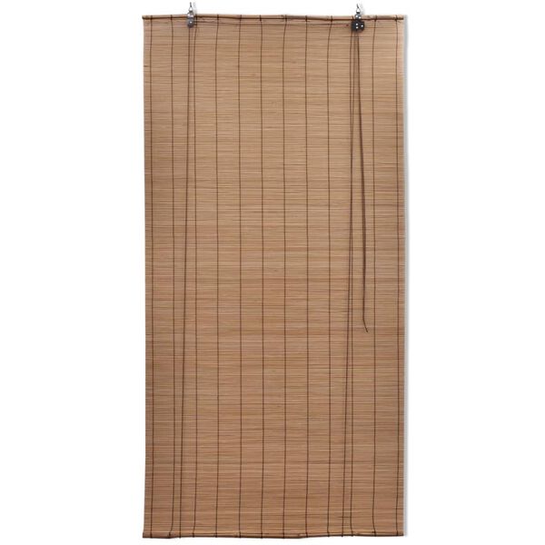 vidaXL Estor enrollable de bambú 2 unidades marrón 100x160 cm