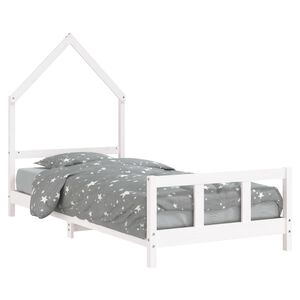 vidaXL Estructura de cama para ni&ntilde;os madera de pino blanco 90x190 cm